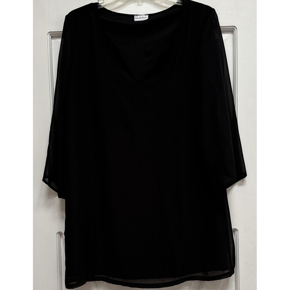 Gabriella Rocha Women's Blouse Sheer Lined Black size L Tunic‎